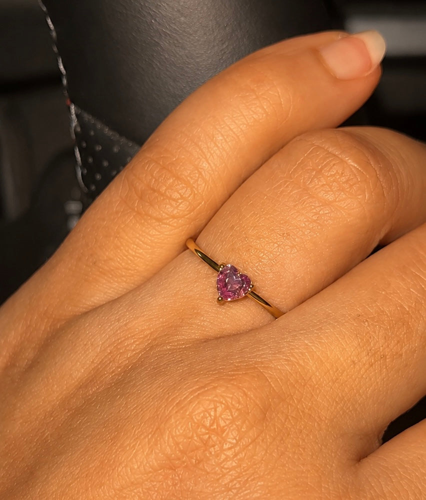 Minimal purple heart ring
