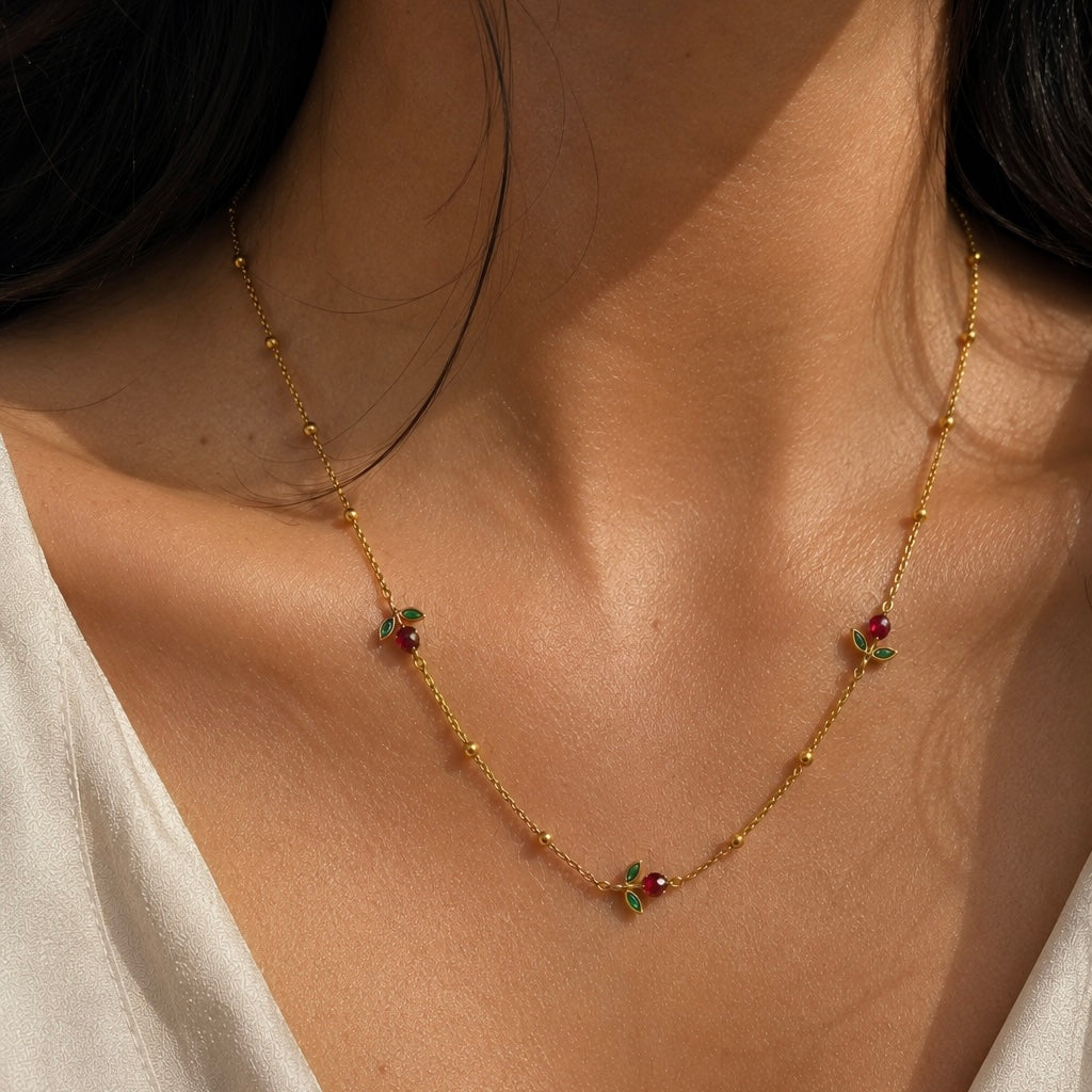 Tulip blossom necklace(red)