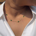 Emerald charm necklace