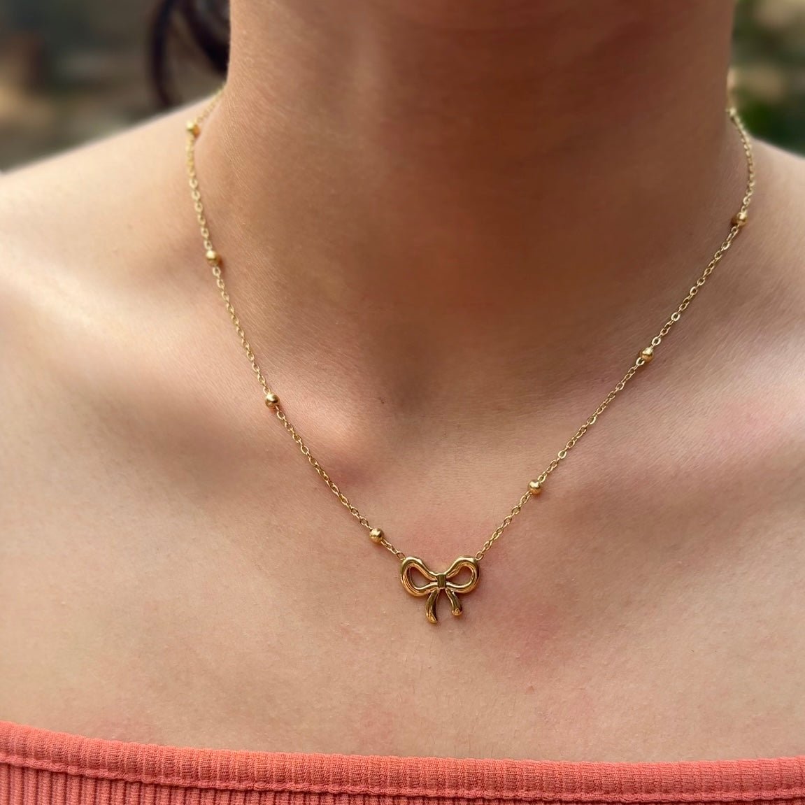 Luna bow necklace
