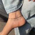 Minimal black charm anklet