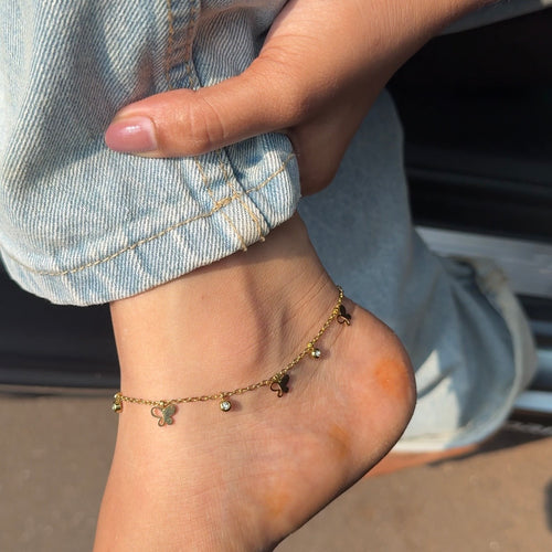 Butterfly charm anklet