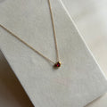 Ruby heart minimal necklace