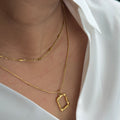 Layered heart & solitaire necklace