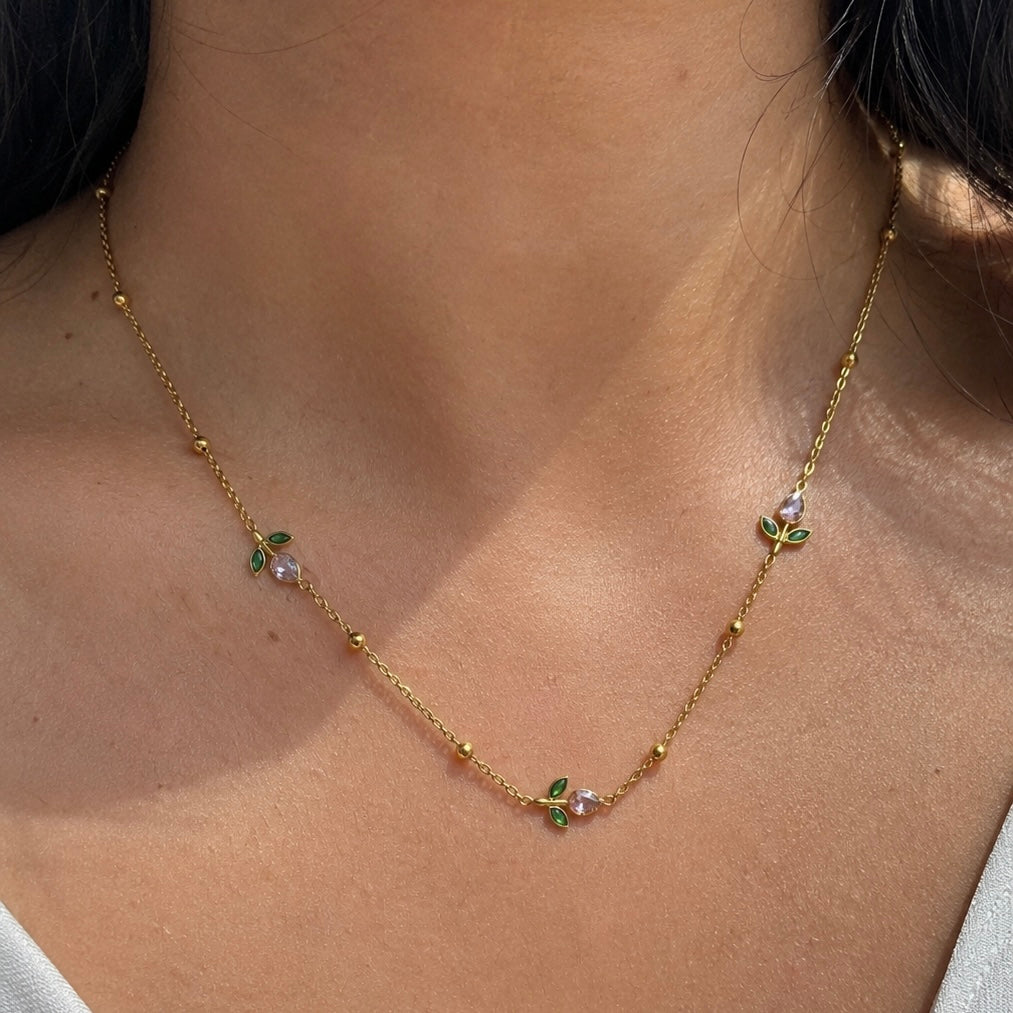 Tulip blossom necklace(pink)