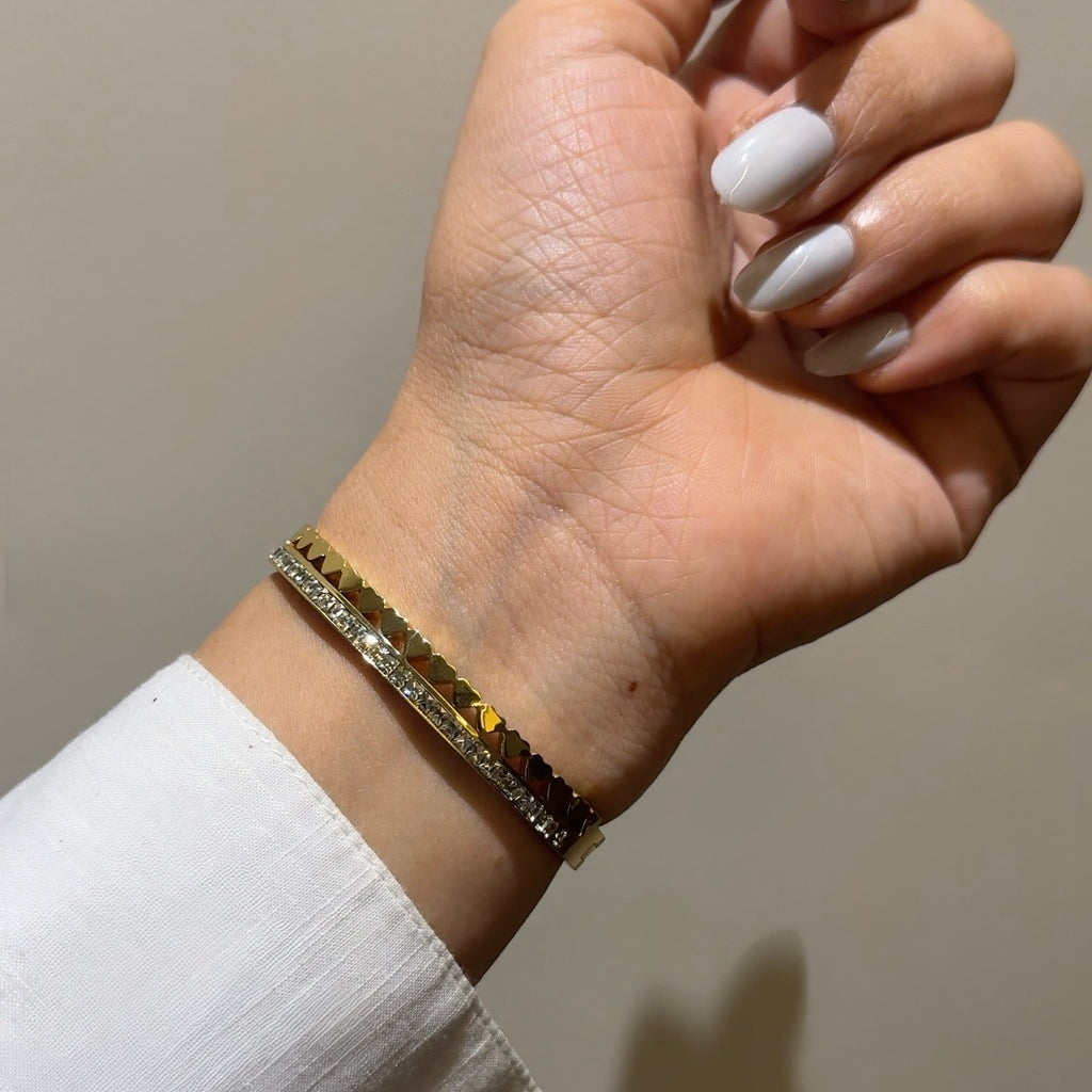 Heart layer bangle (baby size)