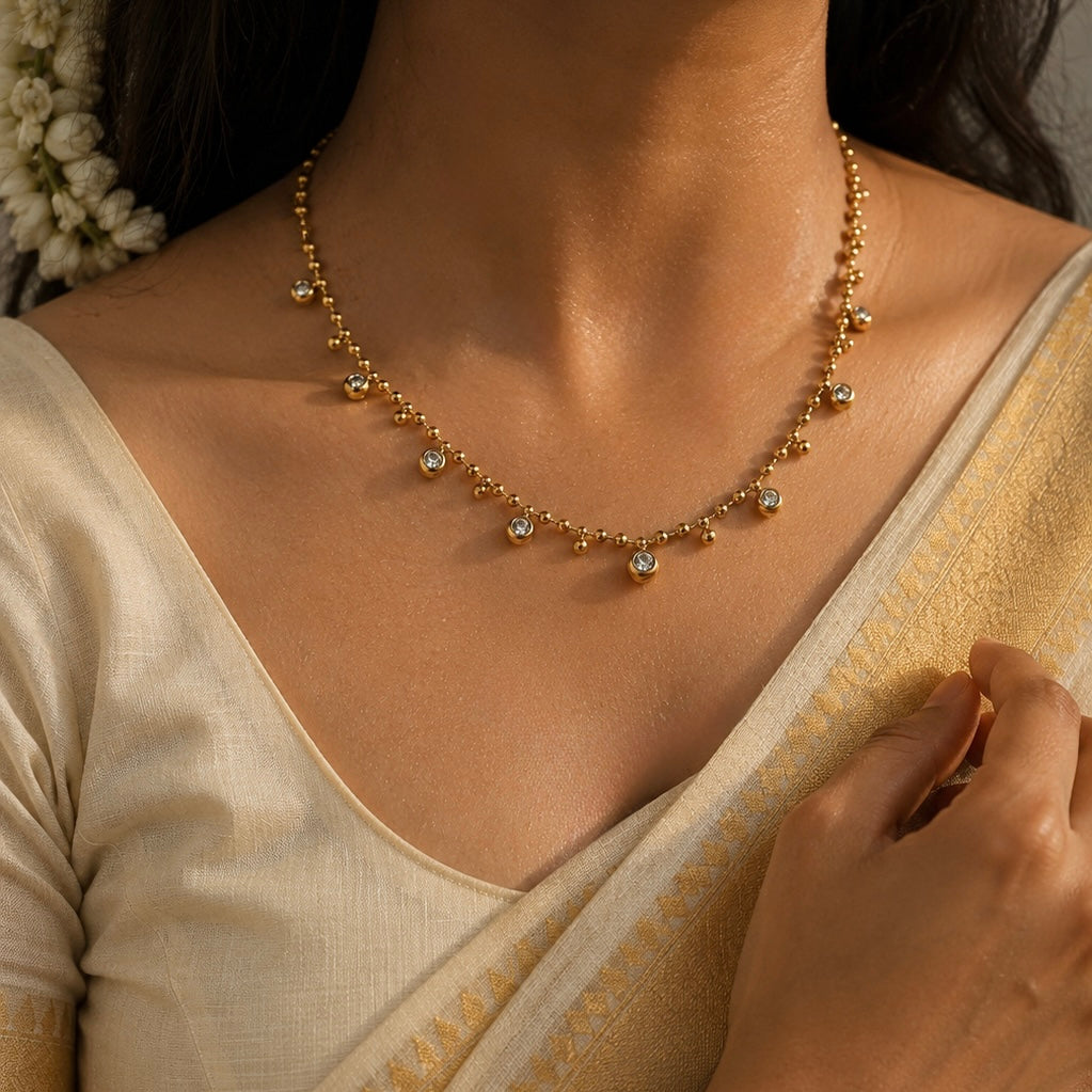 Golden Dew charm necklace