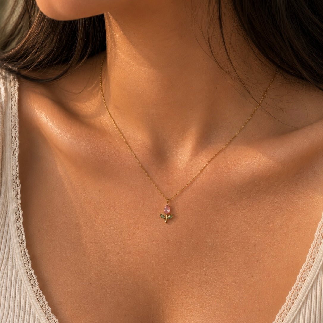 Tulip necklace (pink)