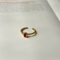 Ruby dew drop ring