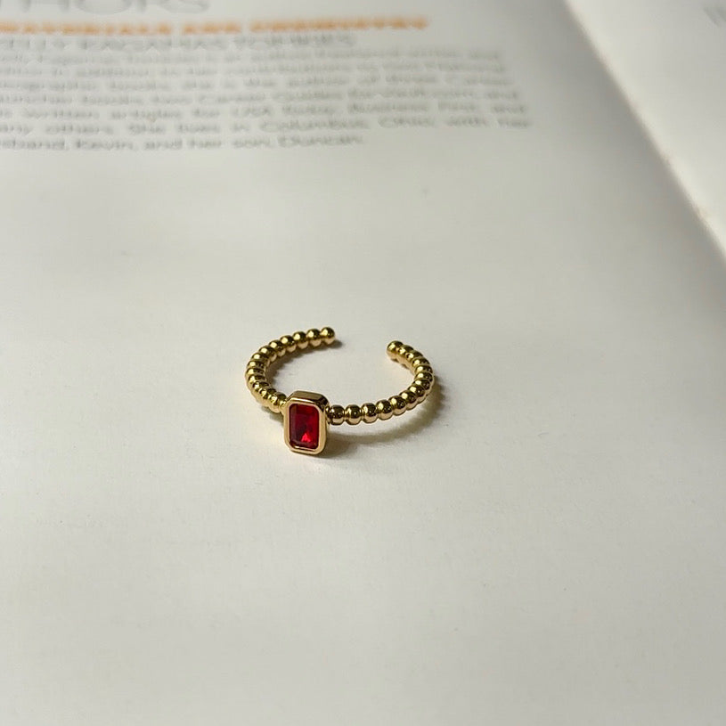 Ruby dew drop ring