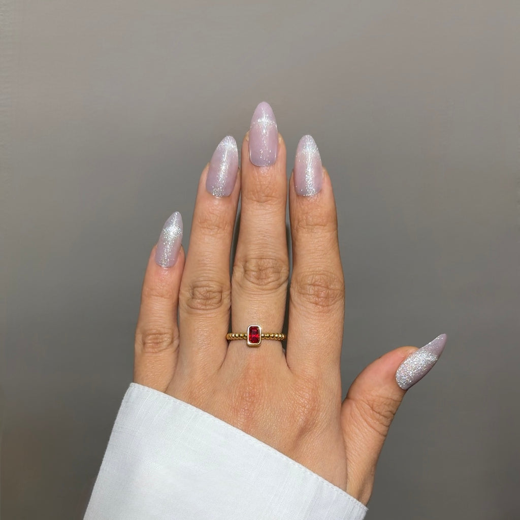 Ruby dew drop ring