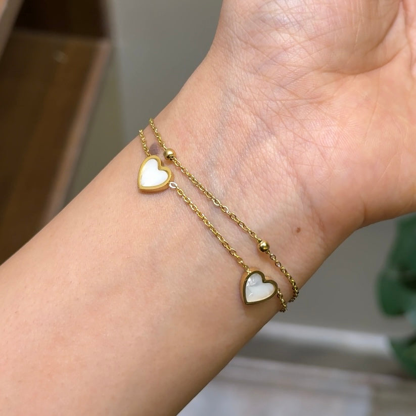 Layered heart bracelet