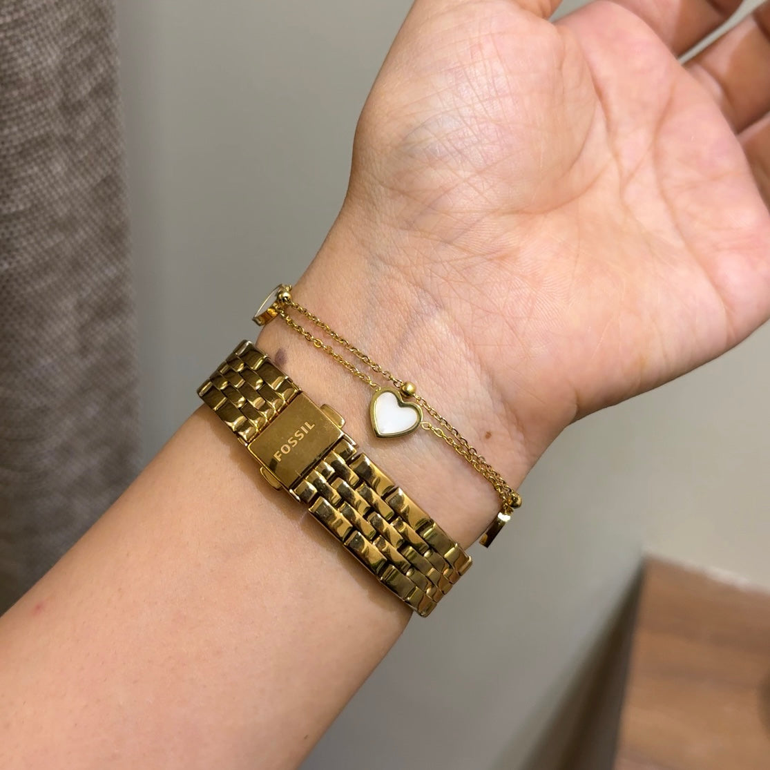 Layered heart bracelet