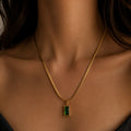 Emerald aura necklace